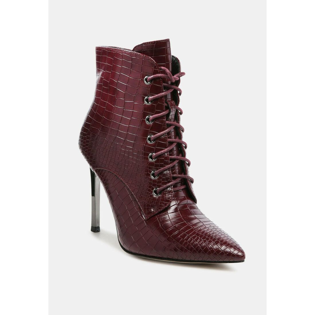 Escala Croc Stiletto Ankle Boots.