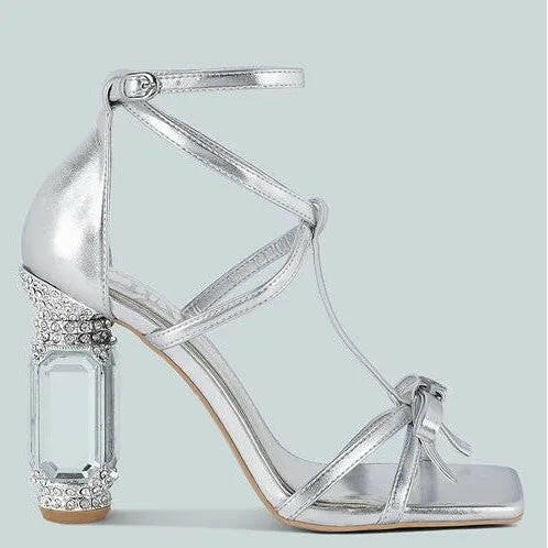 Affluence Jeweled High Heel Sandals.