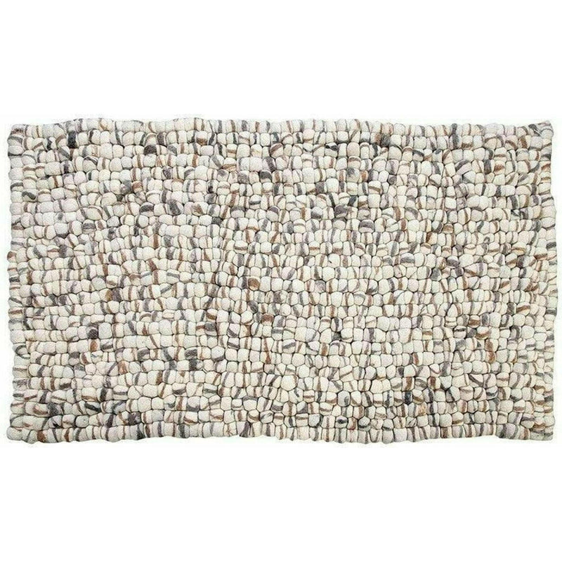 Amala Handmade Wool Felt Pebble Rug - Brown Stripes