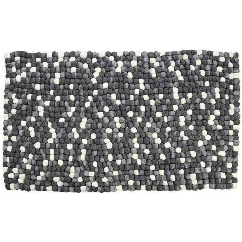 Amala - Handmade Wool Felt Pebble Rug - Grey