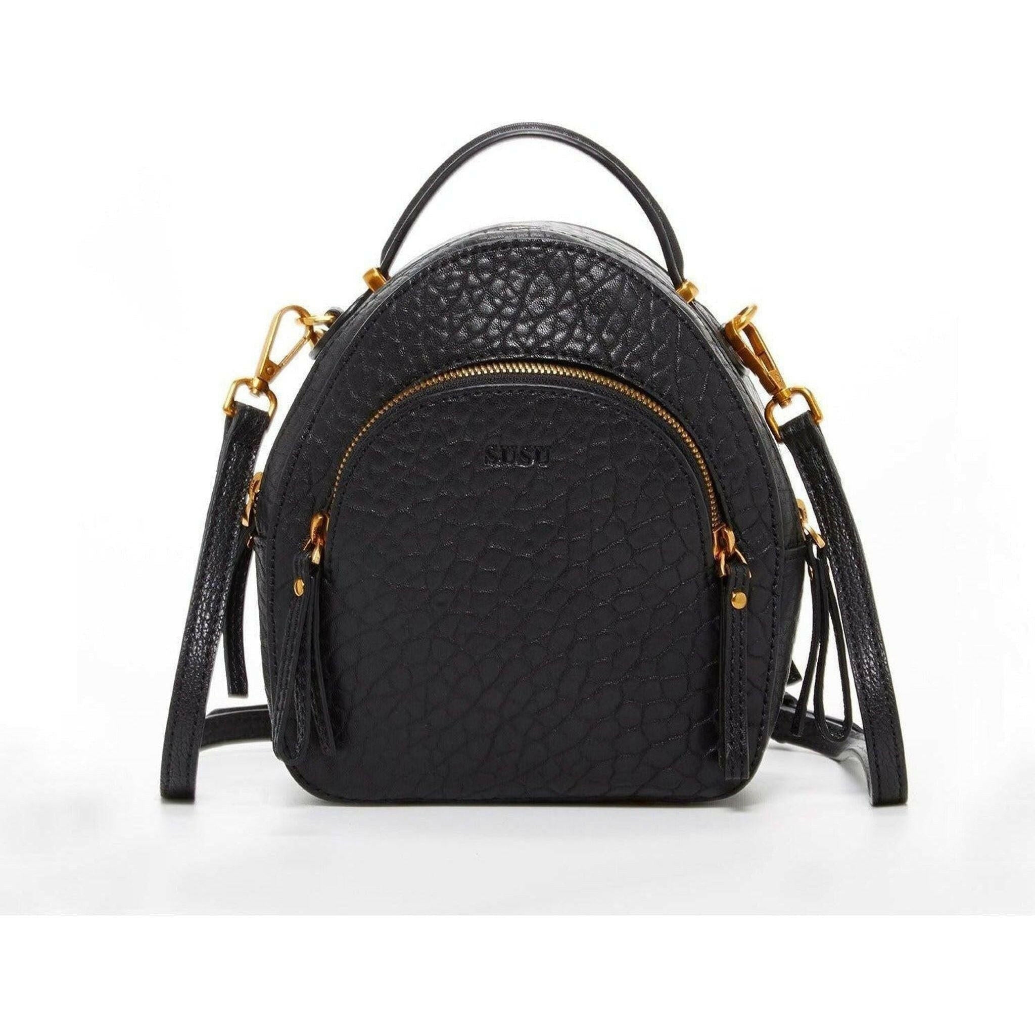 Amanda Black Convertible Backpack Purse.