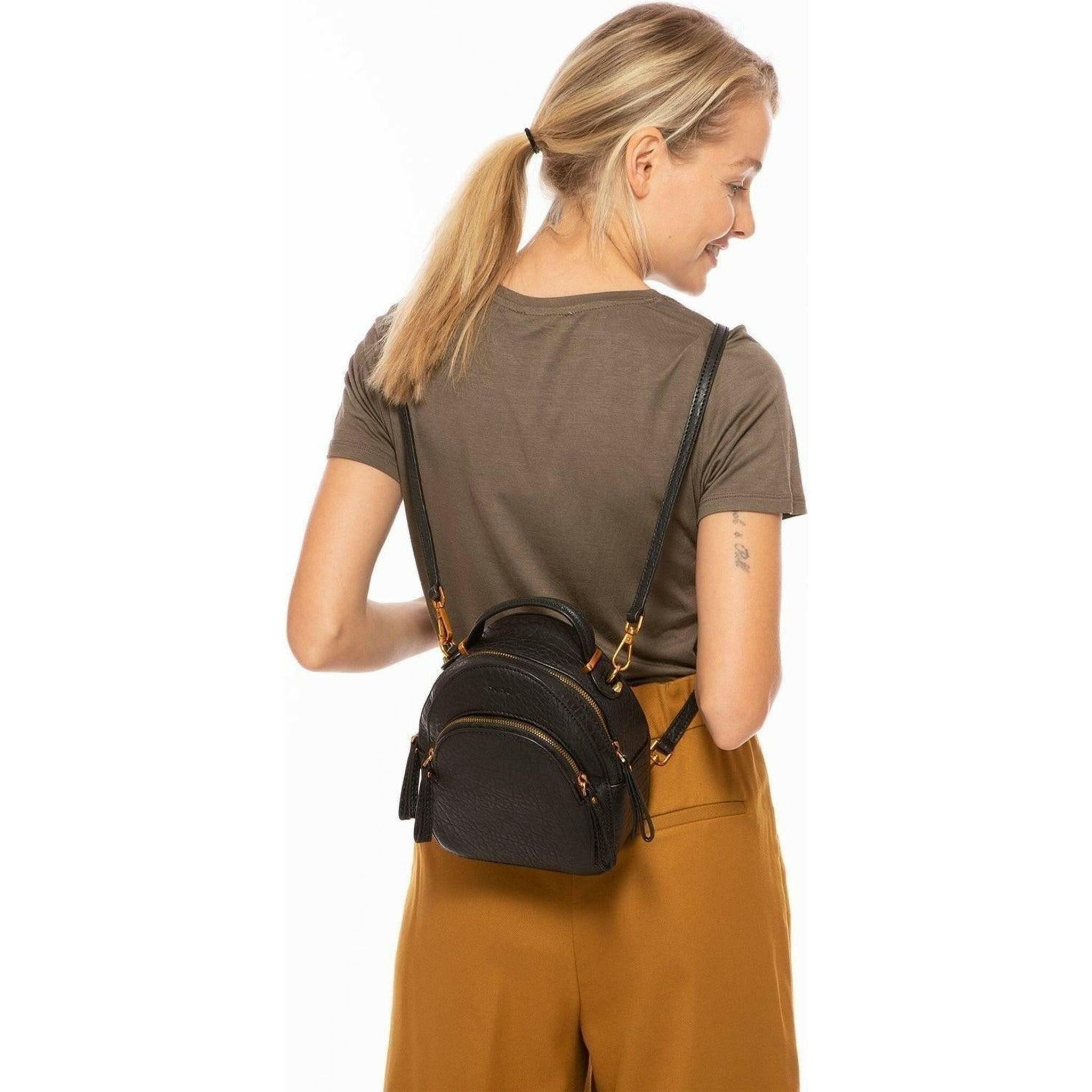 Amanda Black Convertible Backpack Purse.