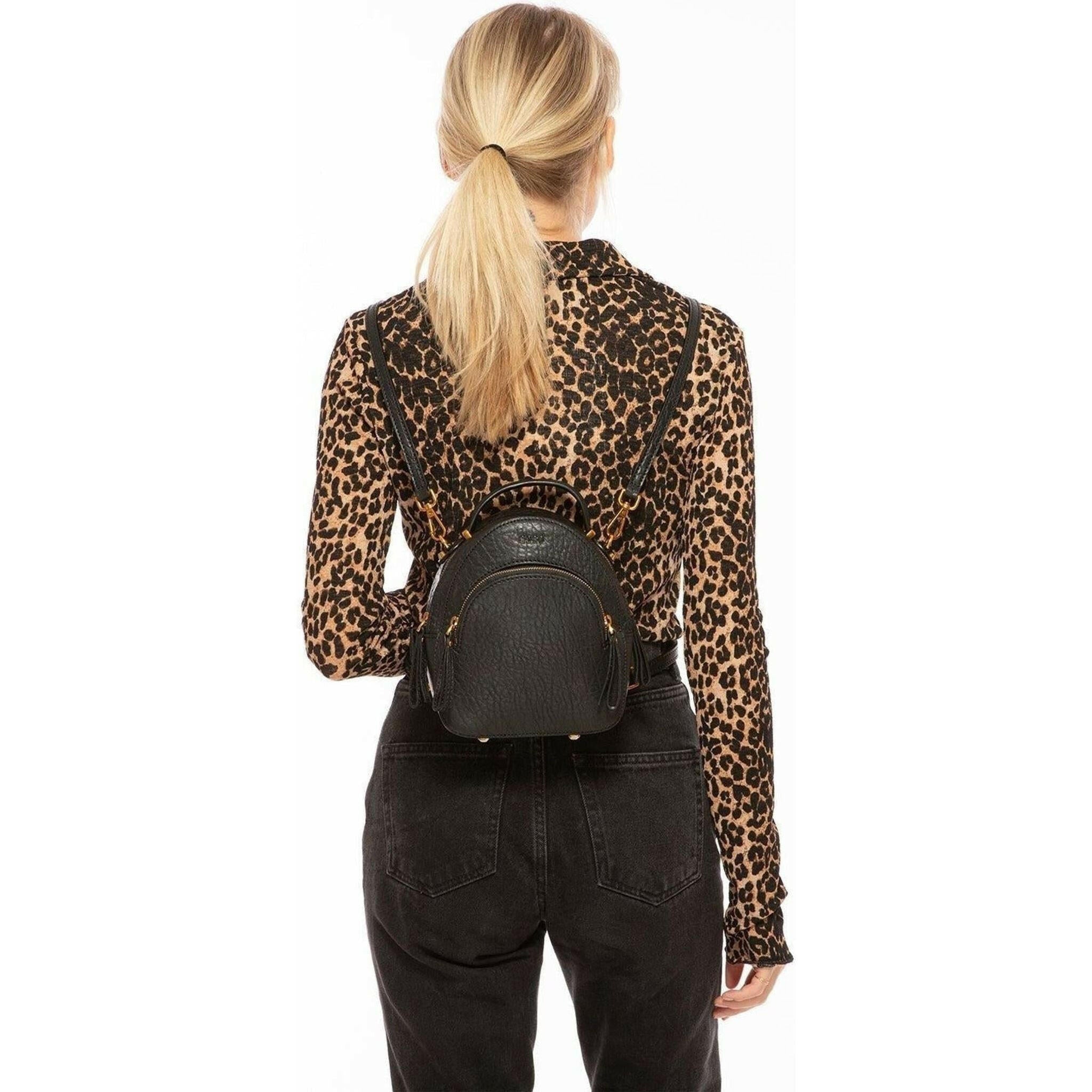 Amanda Black Convertible Backpack Purse.