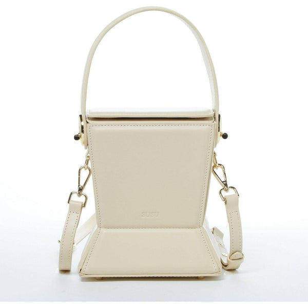 Amber Leather Bucket Bag in Creamy Off White