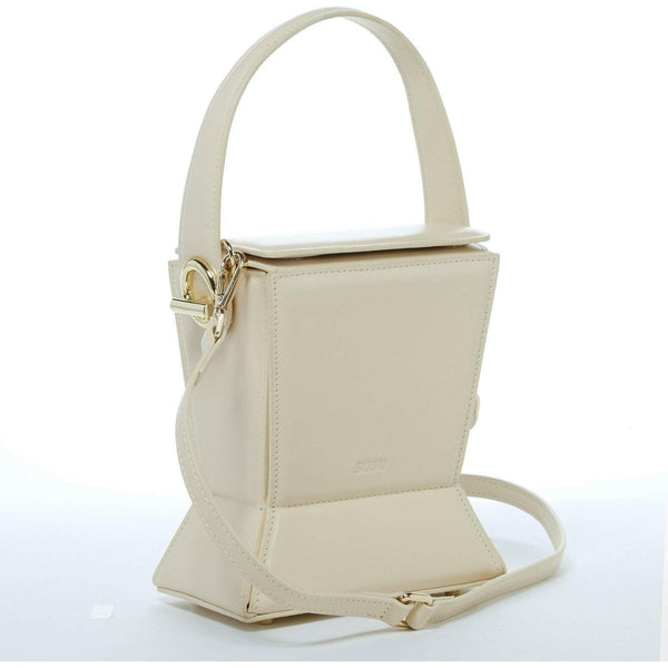 Amber Leather Bucket Bag in Creamy Off White