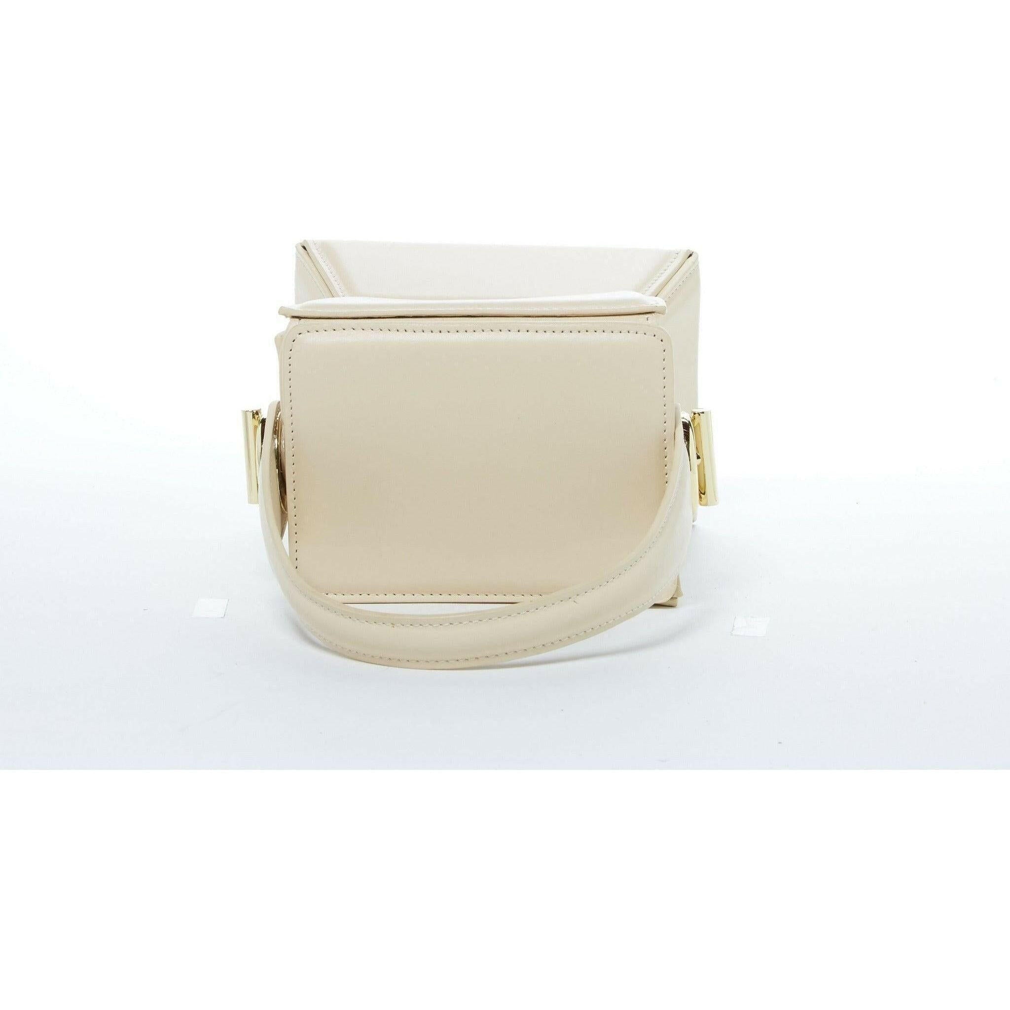 Amber Leather Bucket Bag in Creamy Off White.