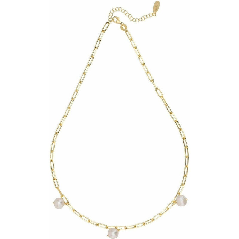 Amelia Three Pearl Necklace Gold