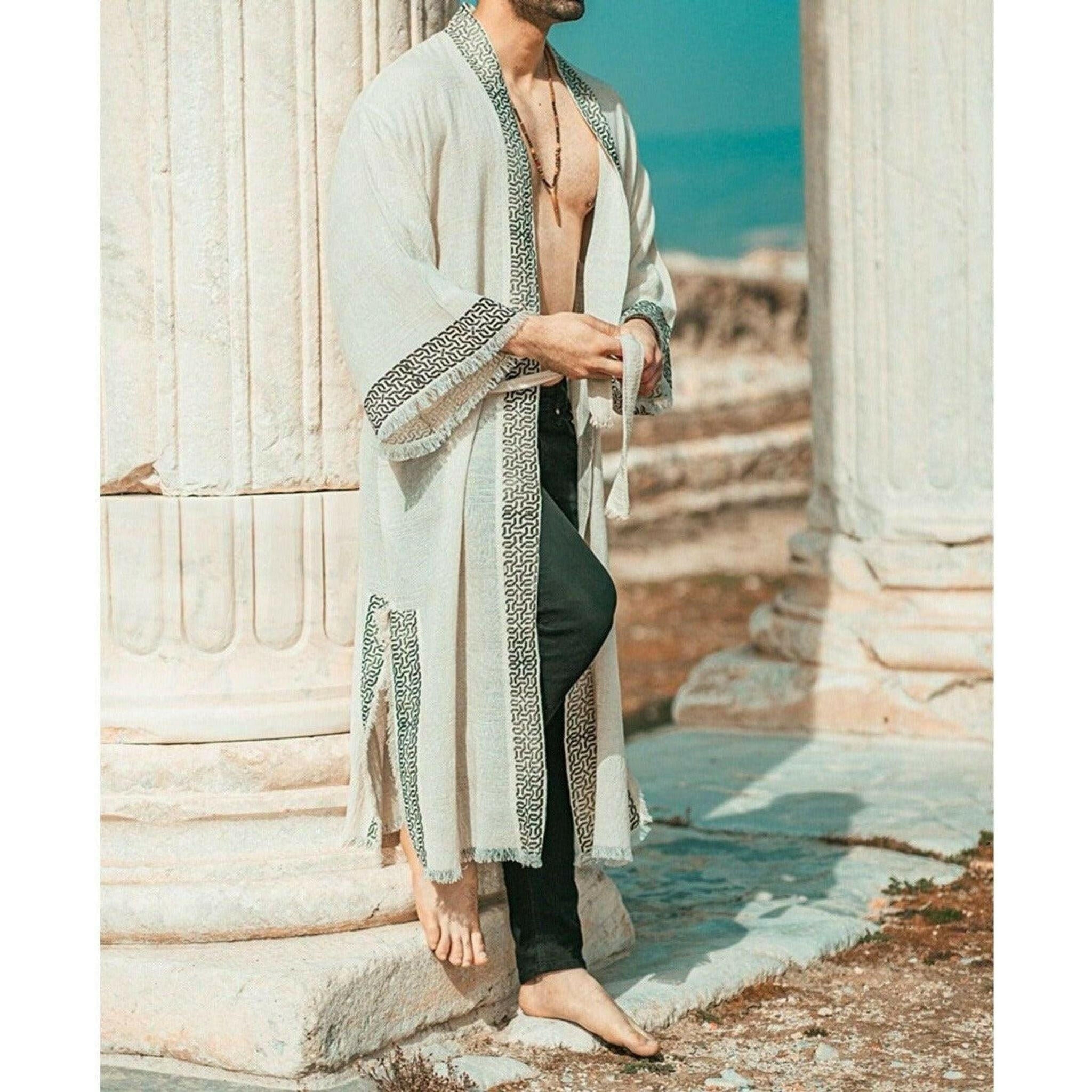 Ancient Sun Kaftan Linen Kimono.