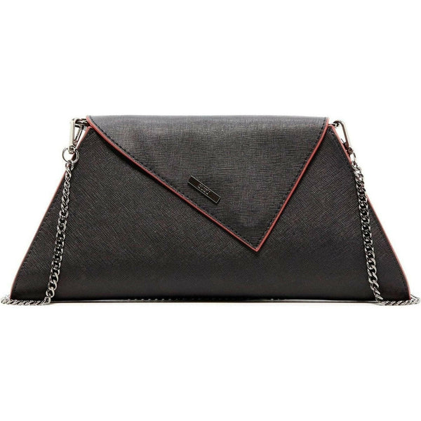 Angelica Black Leather Clutch Bag