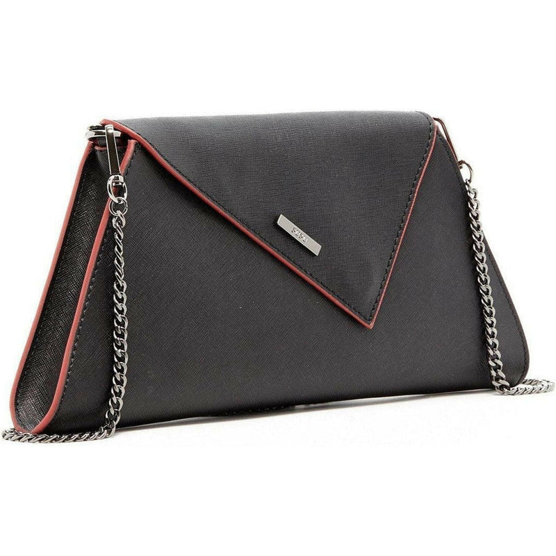 Angelica Black Leather Clutch Bag