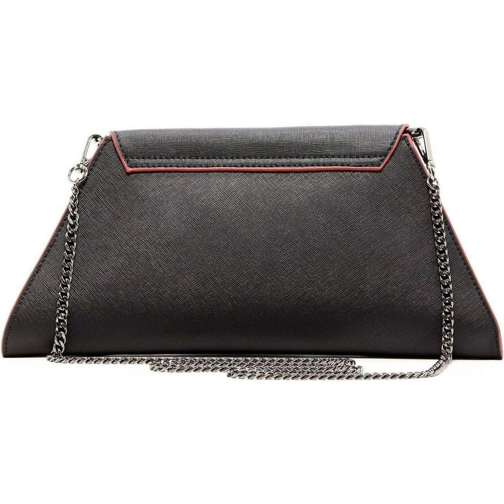 Angelica Black Leather Clutch Bag.