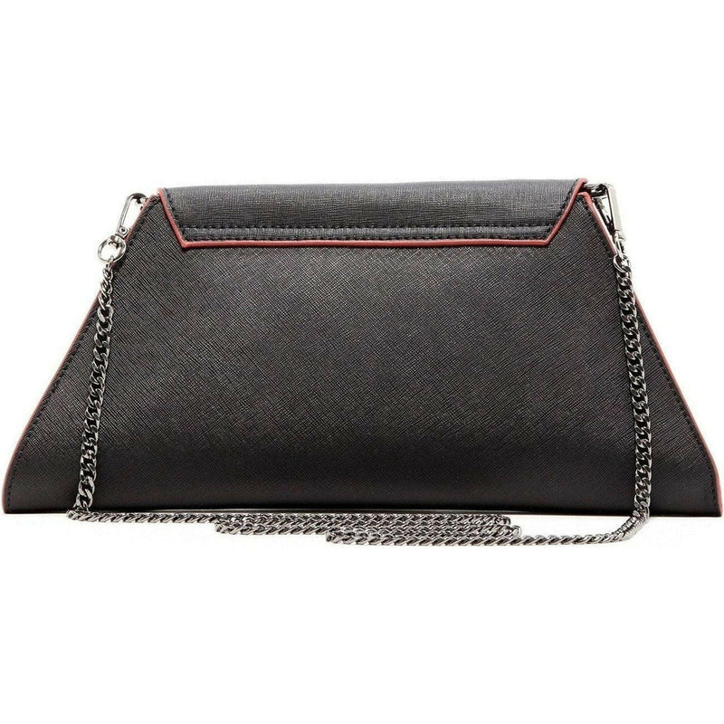 Angelica Black Leather Clutch Bag