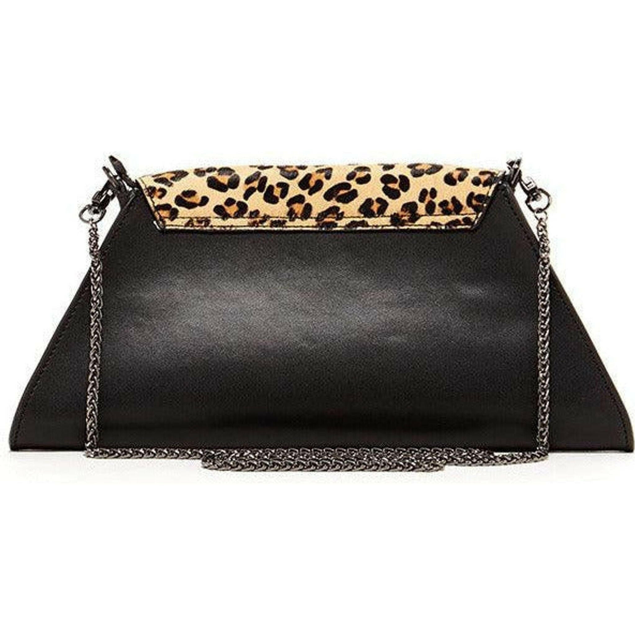 Angelica Black Leopard Clutch Bag.