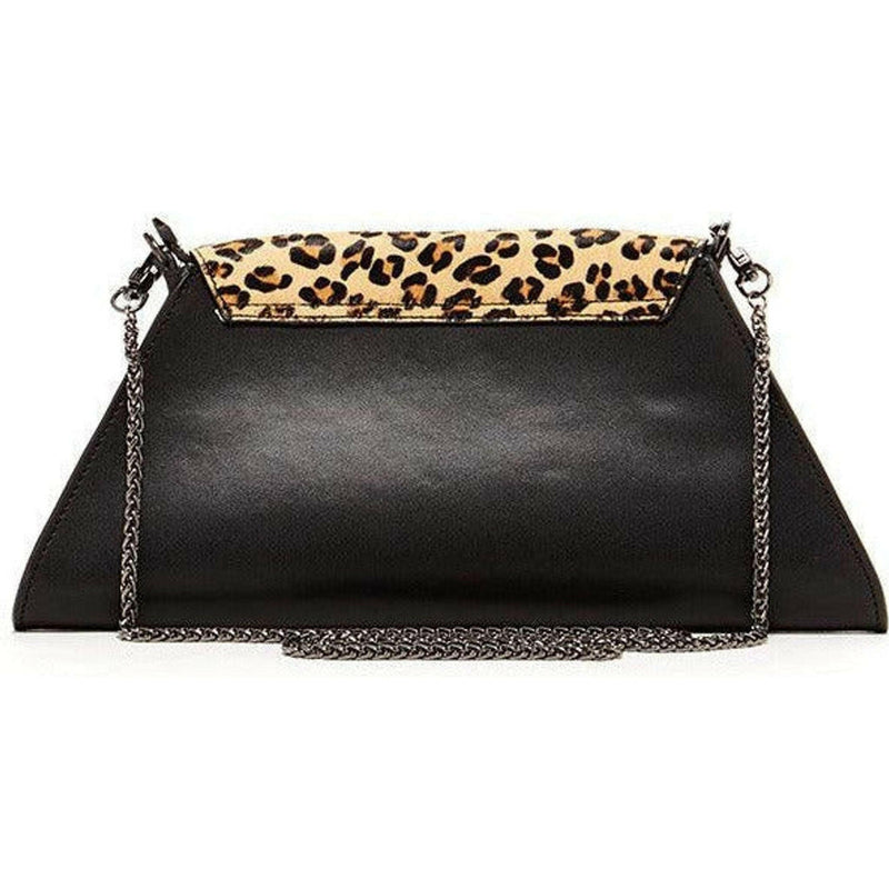 Angelica Black Leopard Clutch Bag