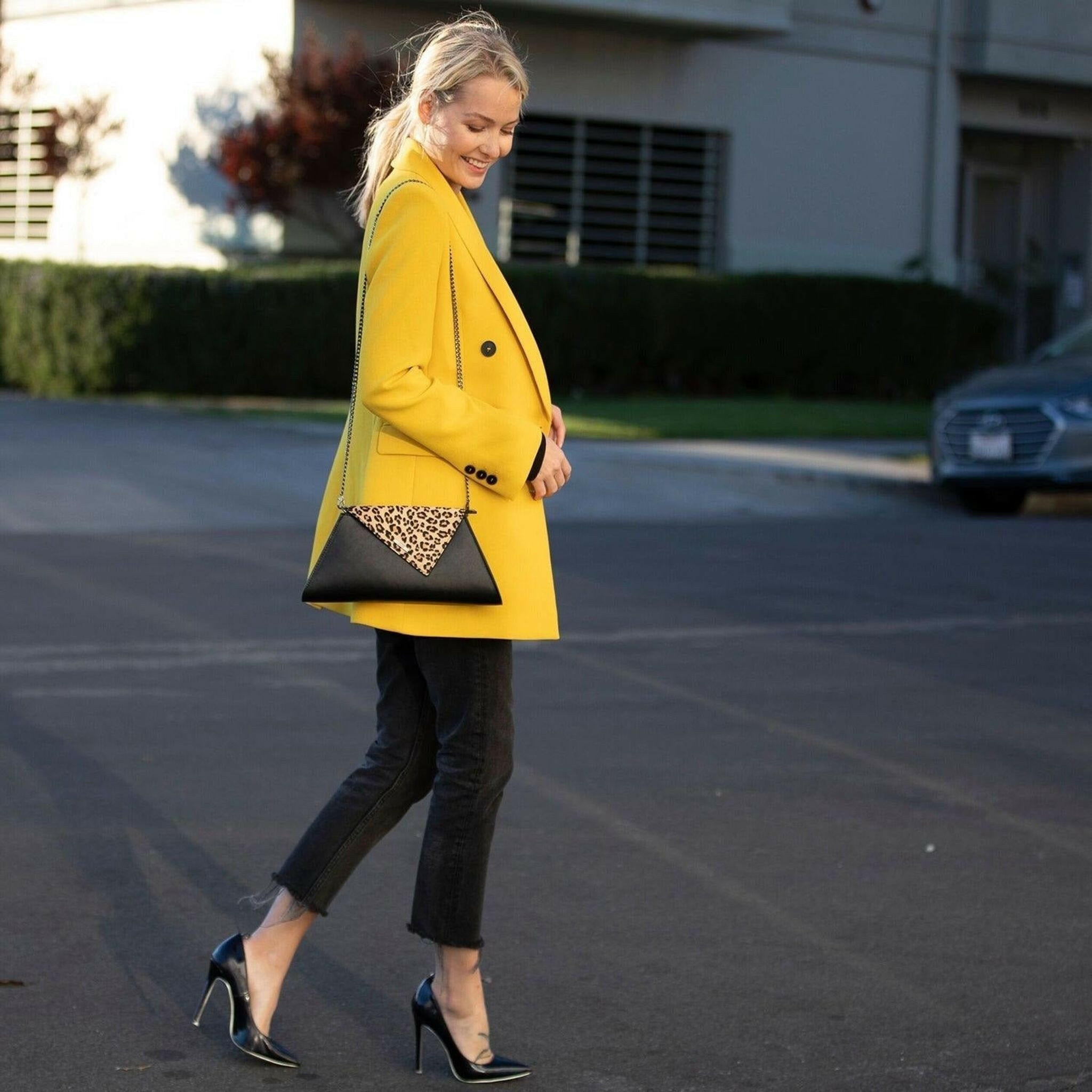 Angelica Black Leopard Clutch Bag.