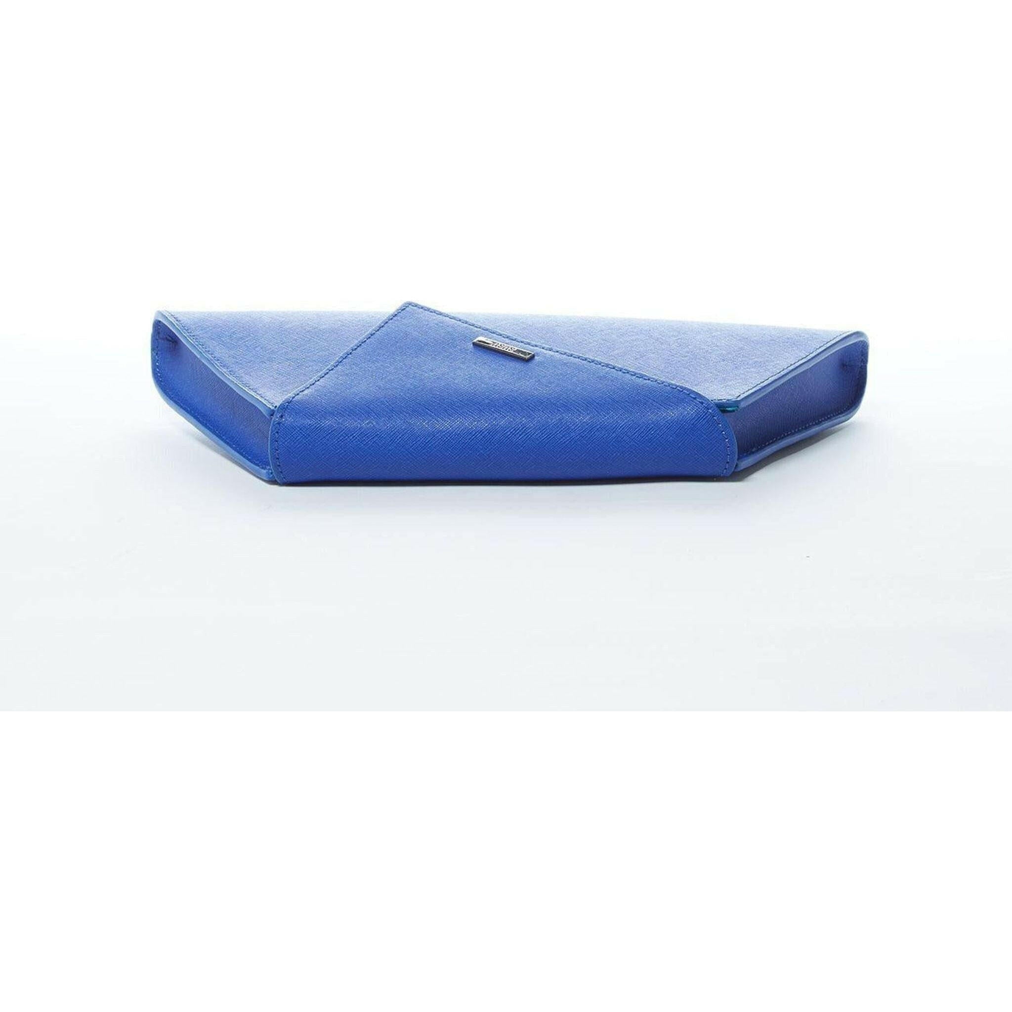 Angelica Cobalt Blue Leather Clutch Bag.