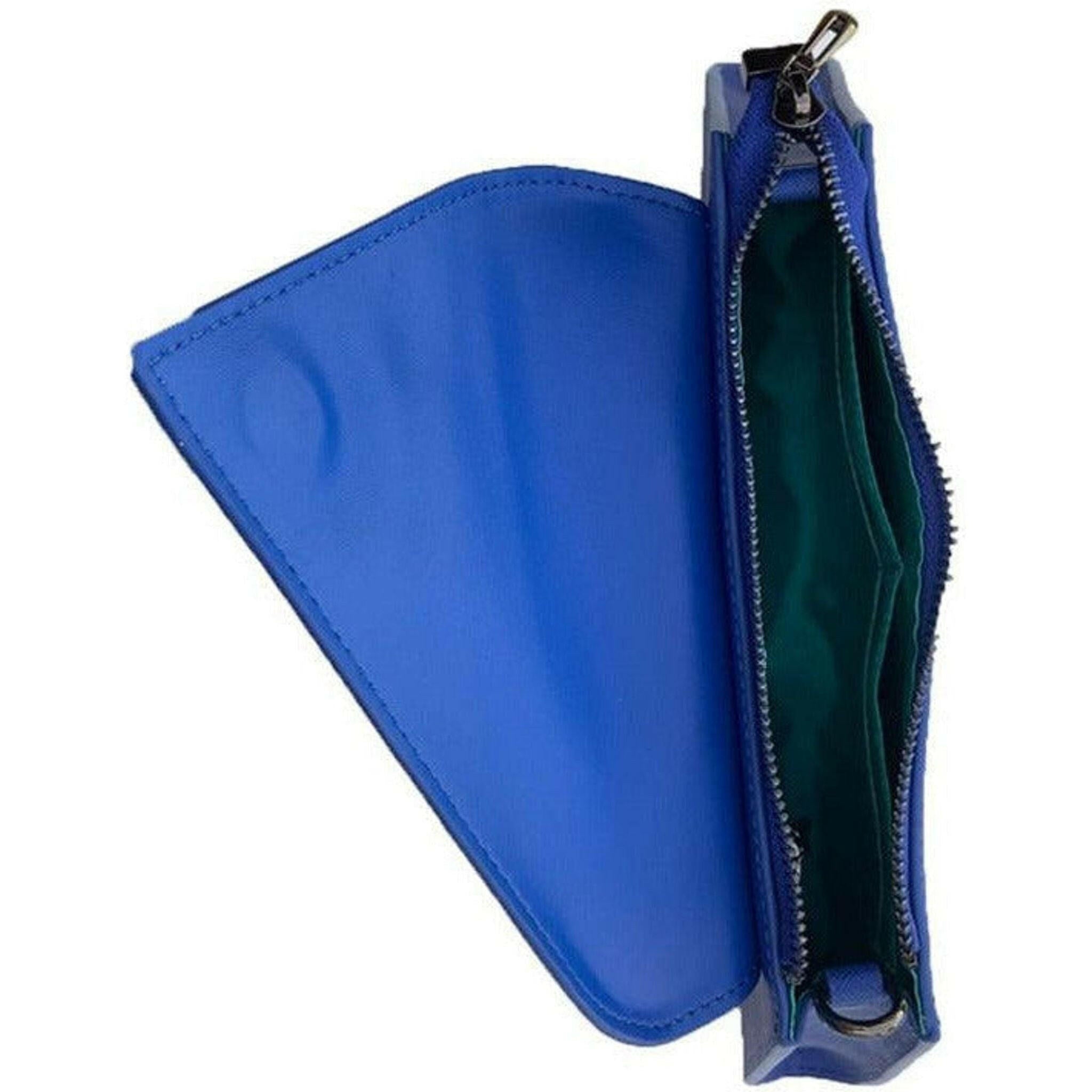 Angelica Cobalt Blue Leather Clutch Bag.