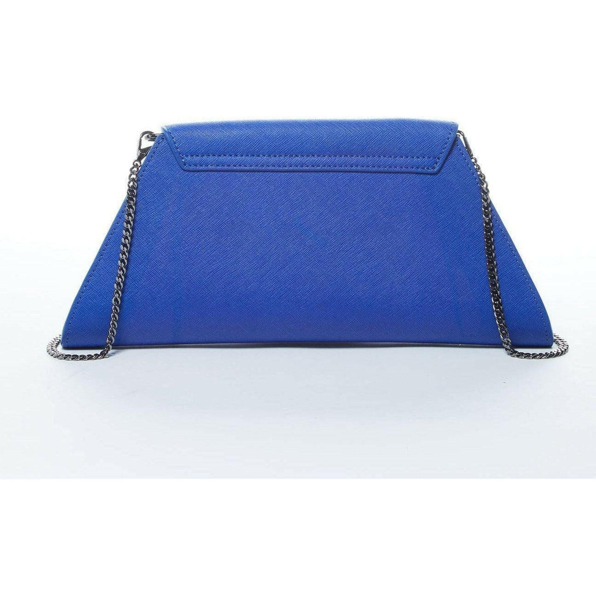 Angelica Cobalt Blue Leather Clutch Bag.