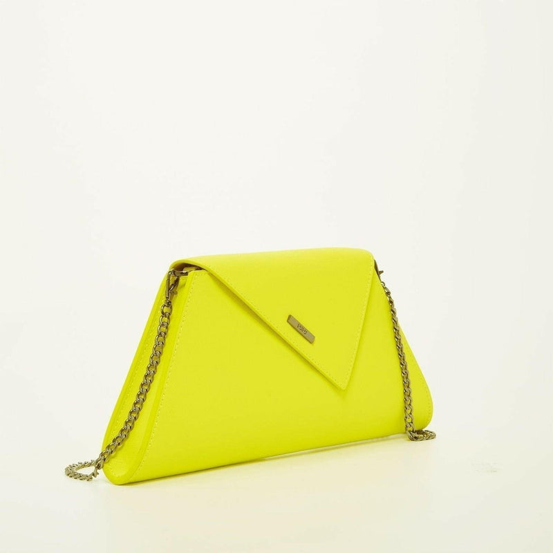 Angelica Electric Leather Clutch Purse in Yellow