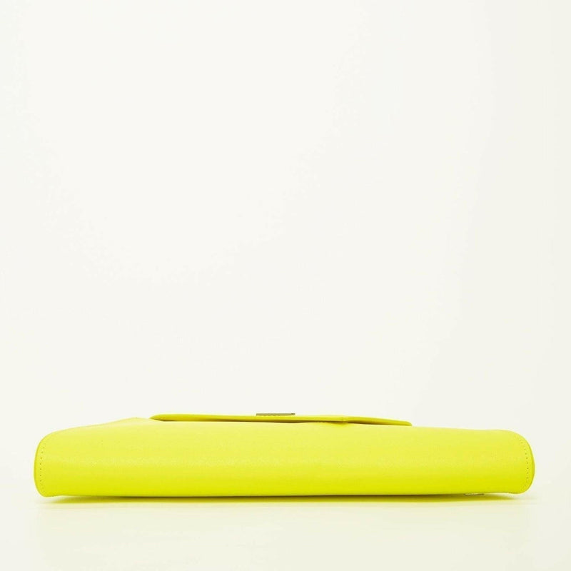 Angelica Electric Leather Clutch Purse in Yellow