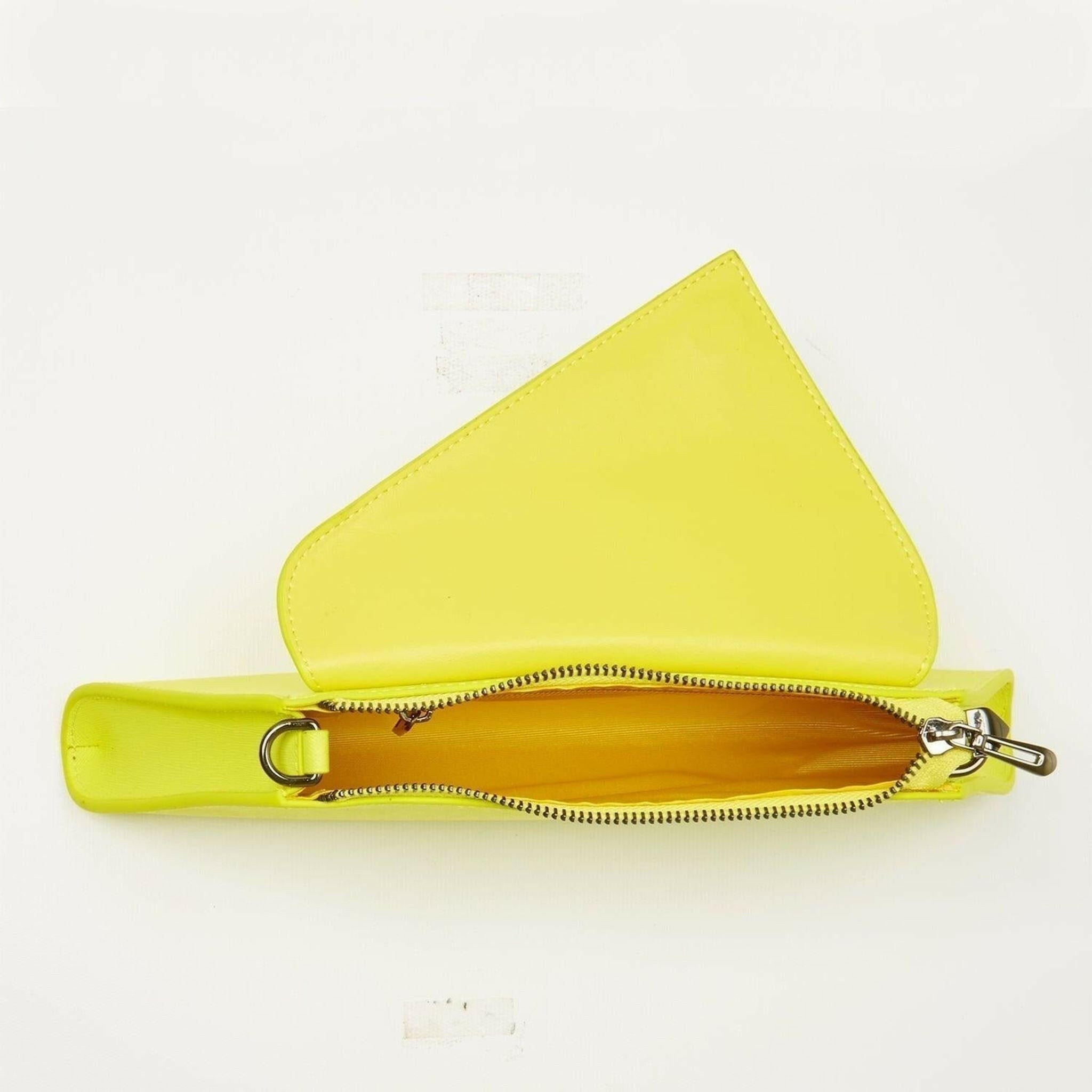 Angelica Electric Leather Clutch Purse in Yellow.