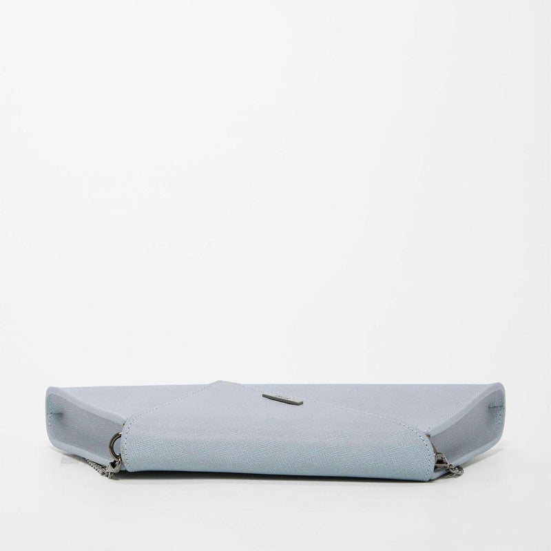 Angelica Faded Denim Leather Clutch