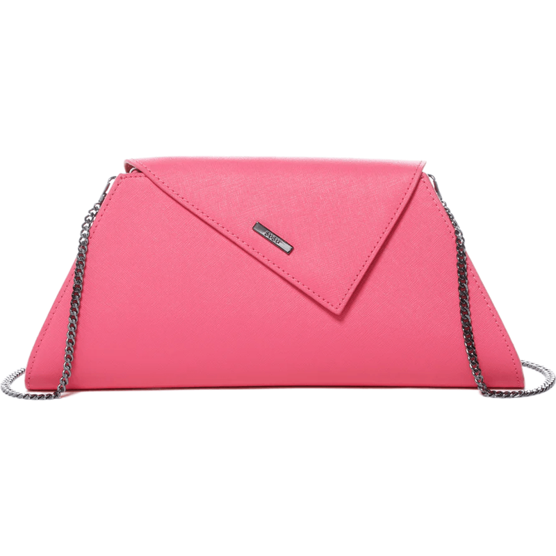 Angelica Hot Pink Leather Clutch Bag