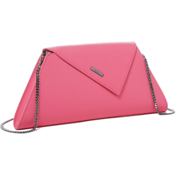 Angelica Hot Pink Leather Clutch Bag