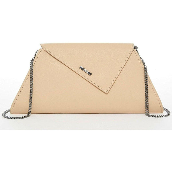 Angelica Nude Leather Clutch Purse