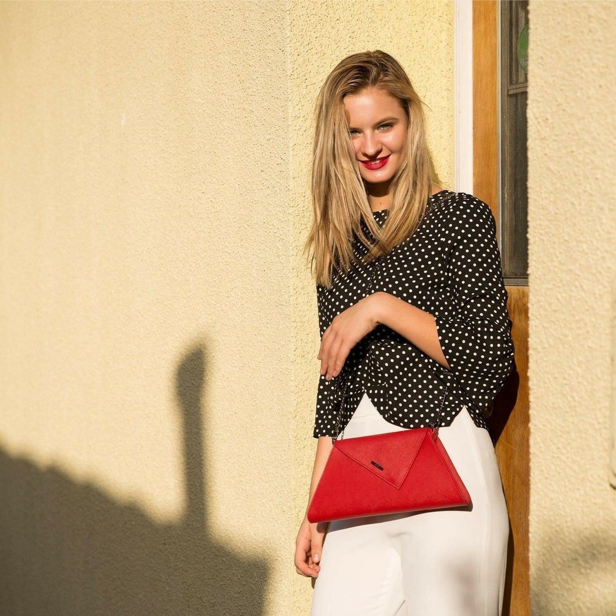 Angelica Red Clutch Purse.