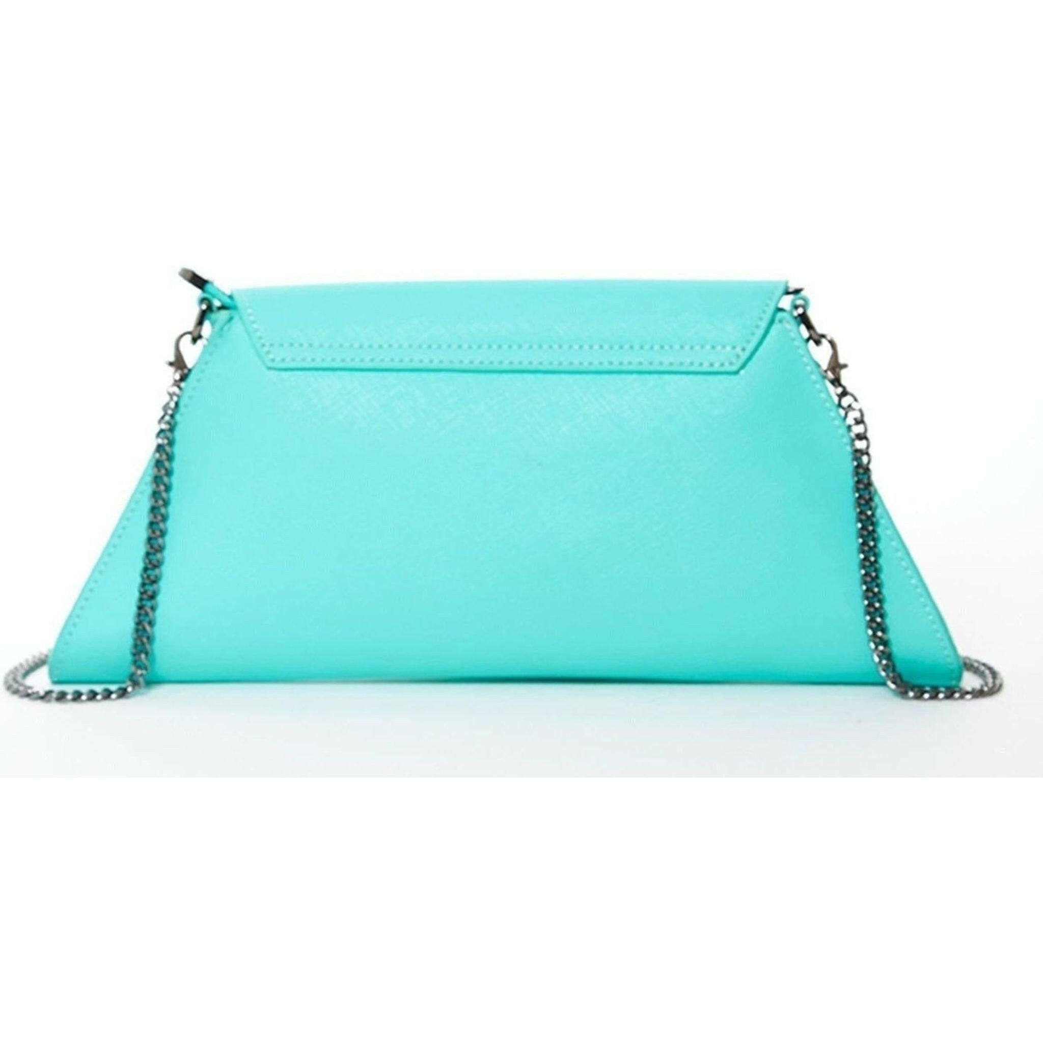 Angelica Turquoise Clutch Leather.