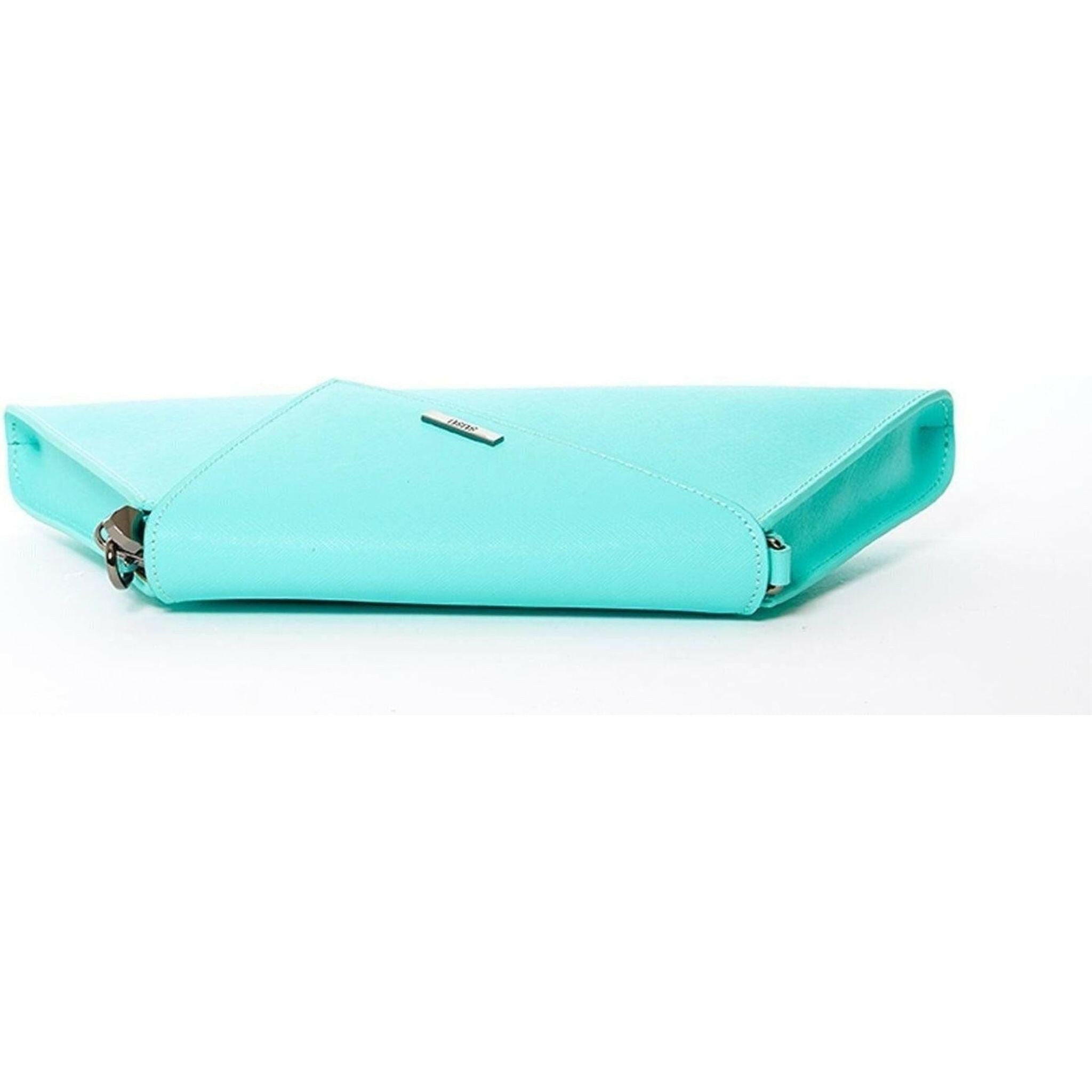 Angelica Turquoise Clutch Leather.