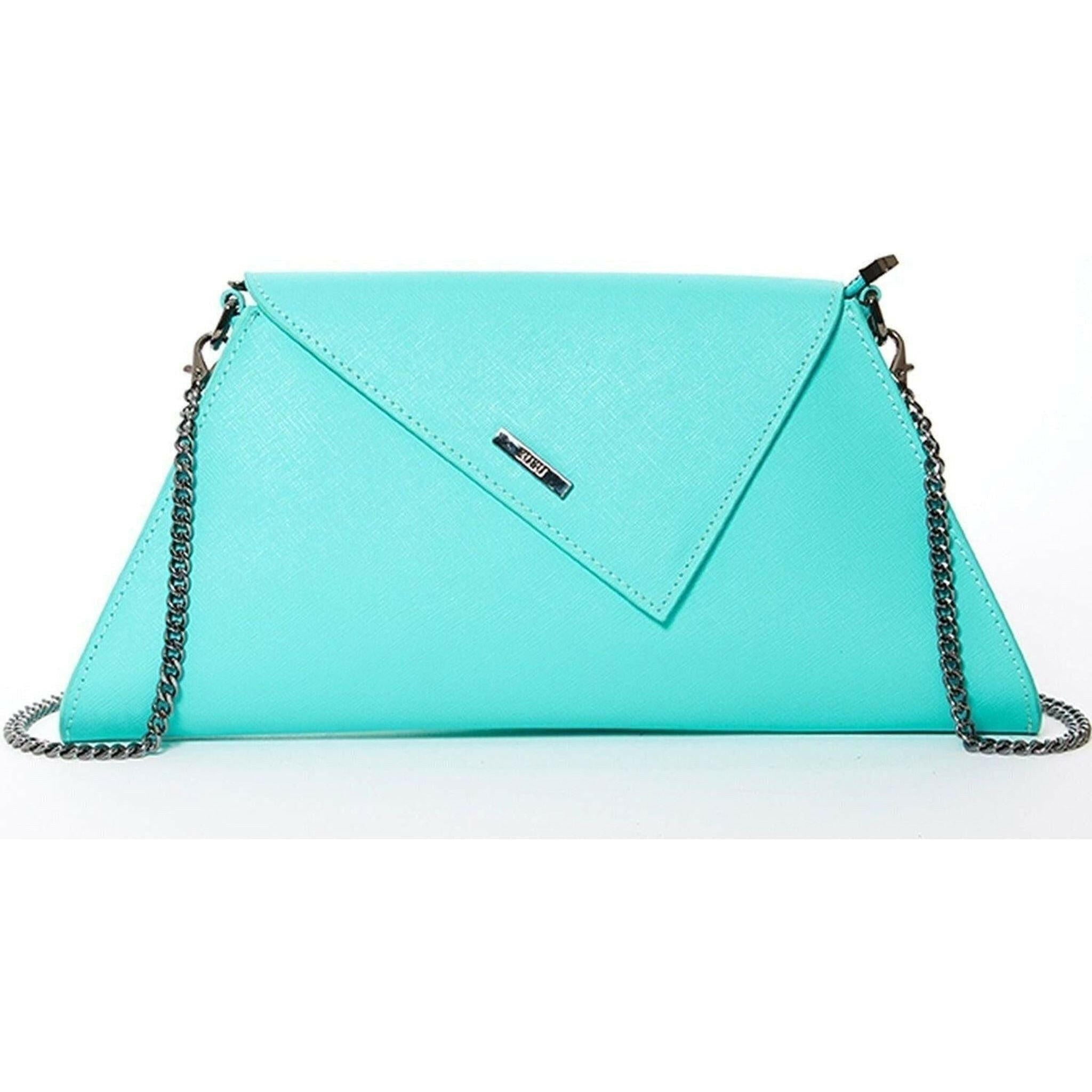 Angelica Turquoise Clutch Leather.