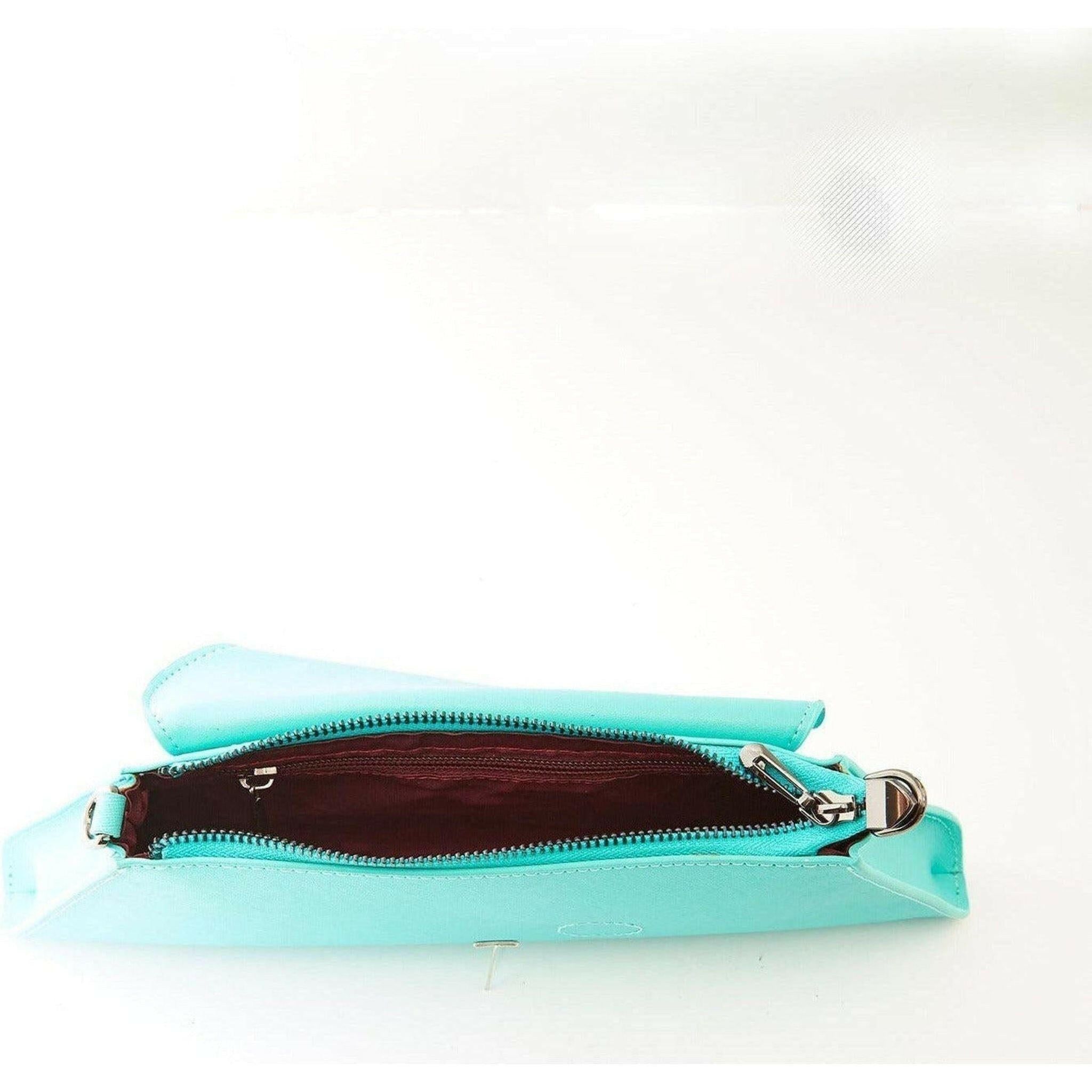 Angelica Turquoise Clutch Leather.