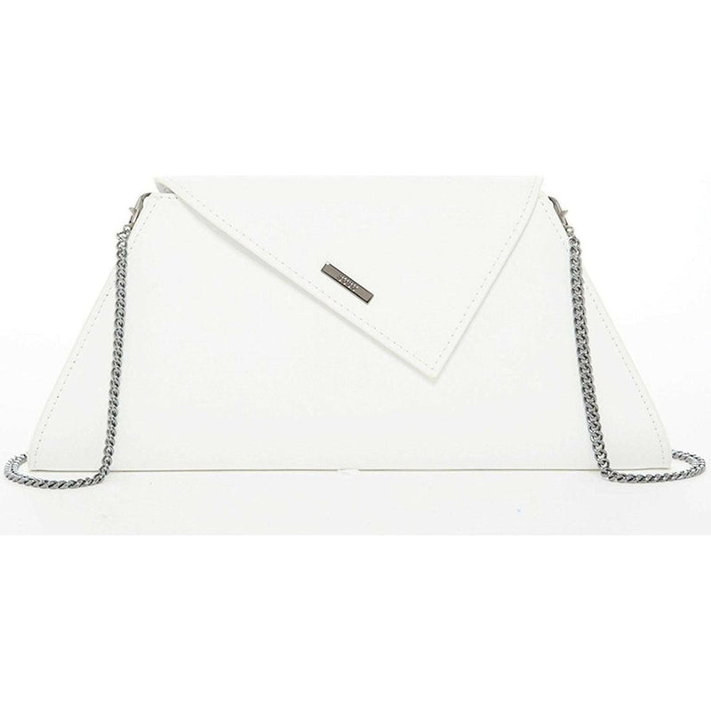 Angelica White Leather Clutch Bag