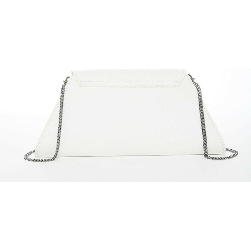 Angelica White Leather Clutch Bag