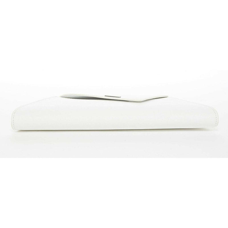 Angelica White Leather Clutch Bag