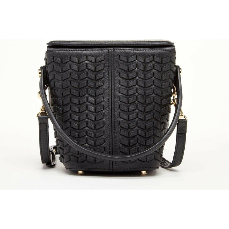 Anna Woven Leather Bag in Black