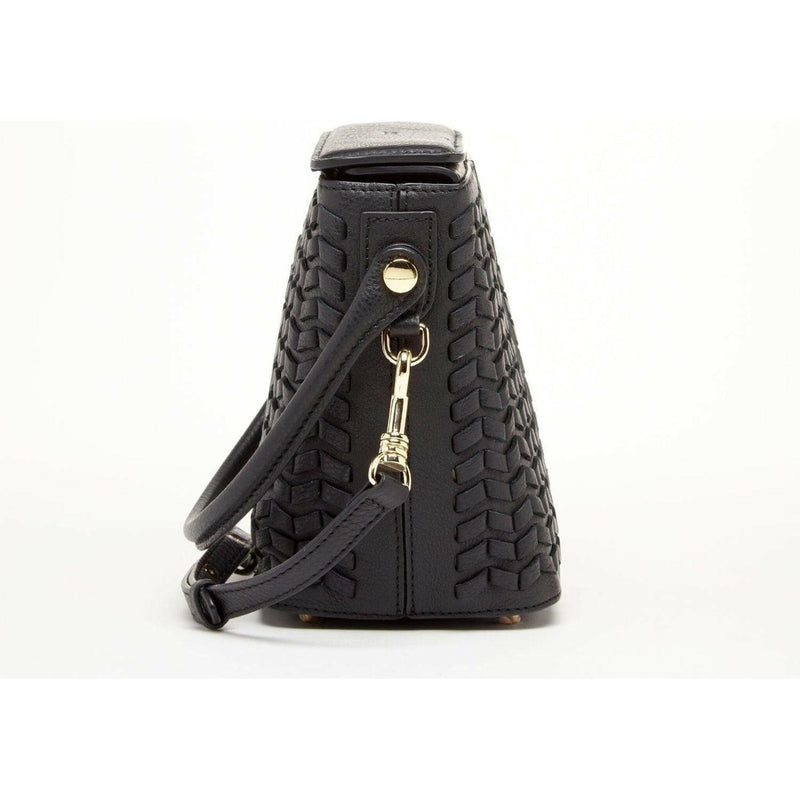 Anna Woven Leather Bag in Black