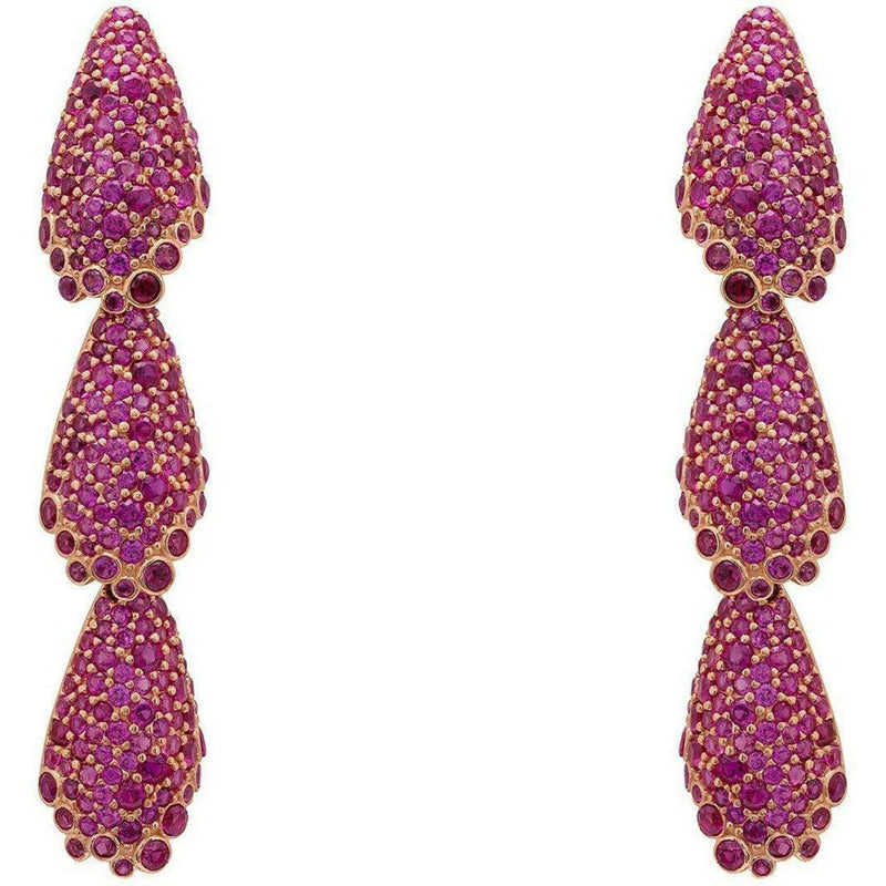 Arabelle Ruby Pink Earrings Rosegold