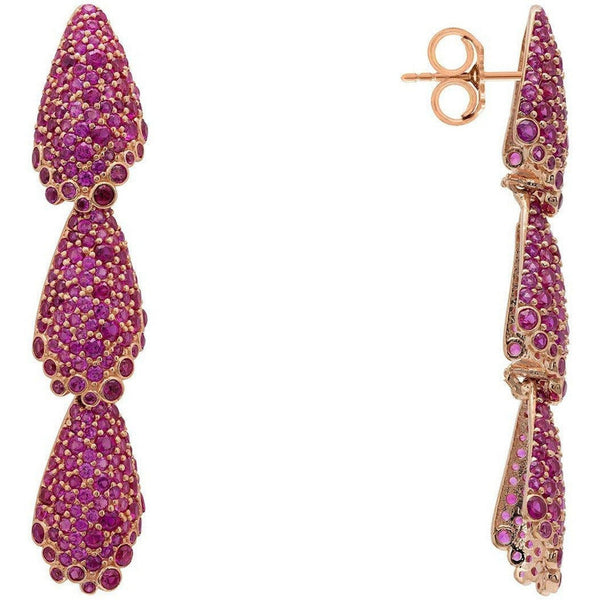 Arabelle Ruby Pink Earrings Rosegold