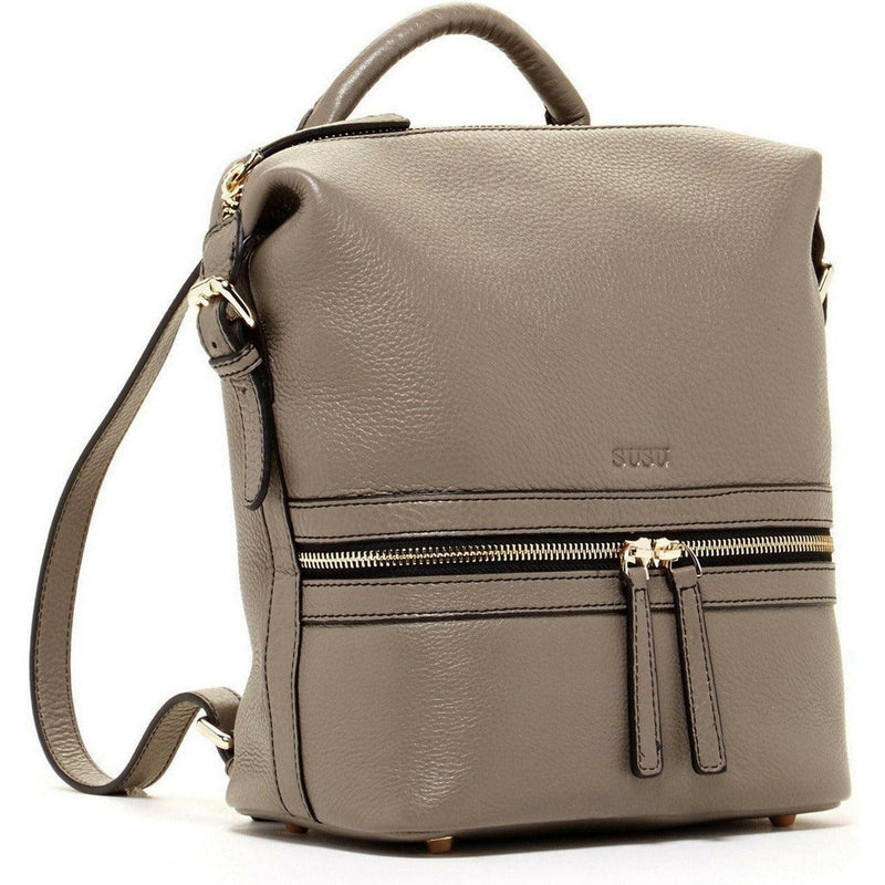 Ashley Gray Leather Backpack Purse