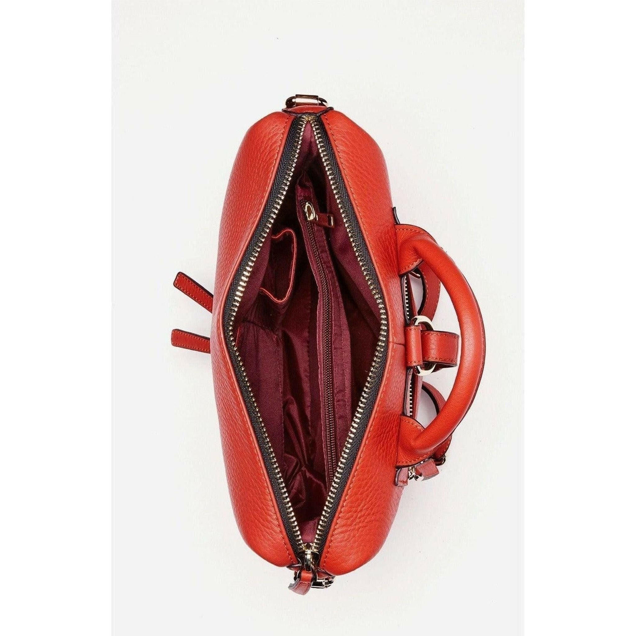 Ashley Red Leather Backpack Purse.