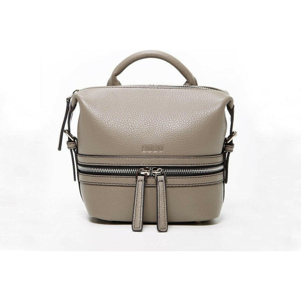 Ashley Small Leather Backpack Purse in Gray