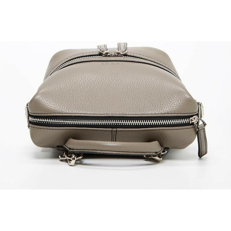 Ashley Small Leather Backpack Purse in Gray