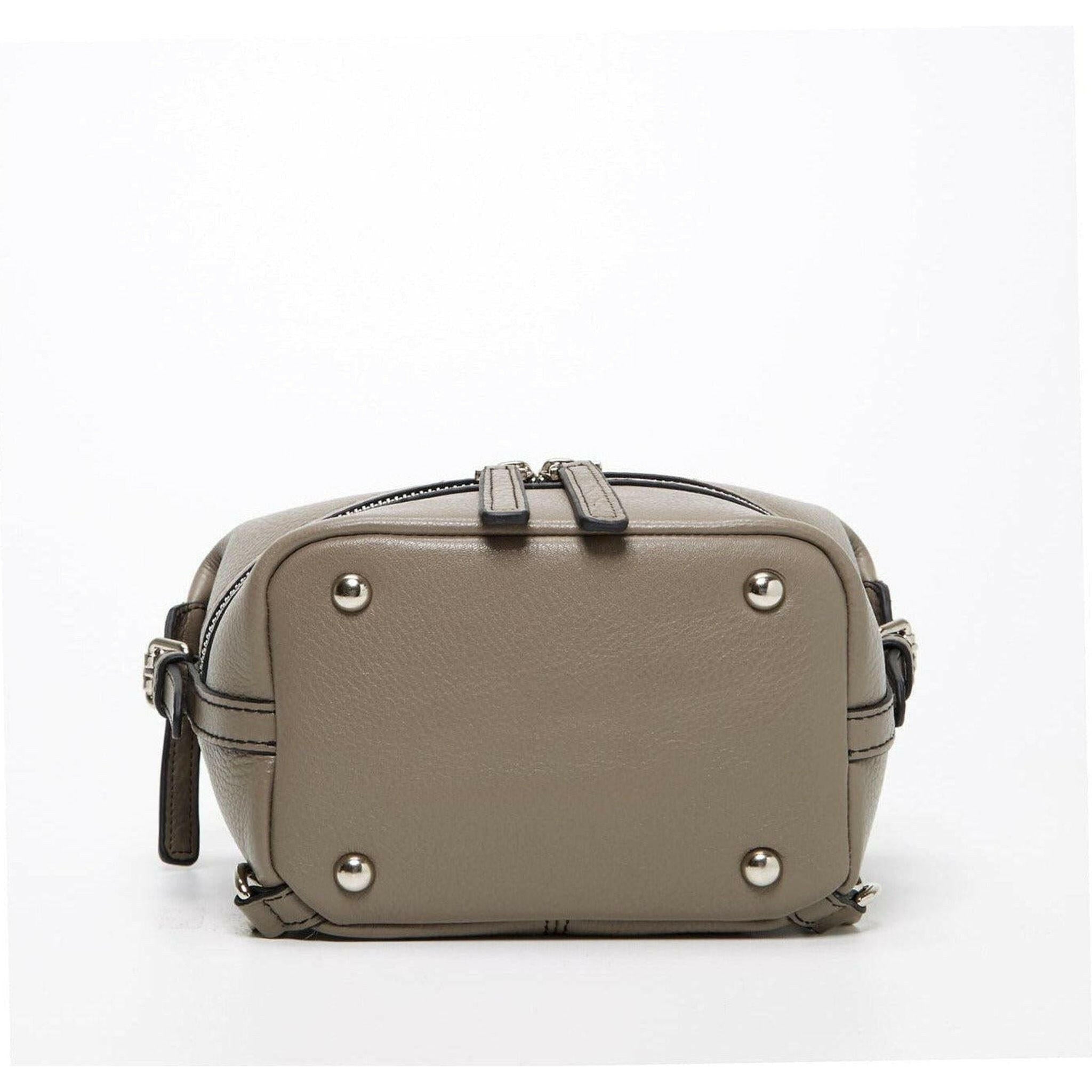 Ashley Small Leather Backpack Purse in Gray.