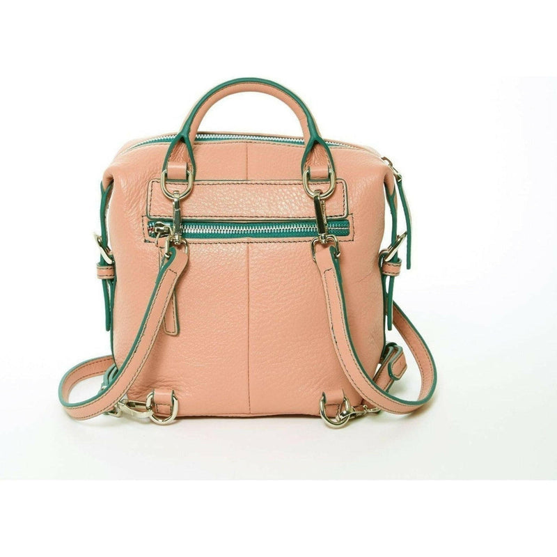 Ashley Small Leather Backpack Purse in Pink