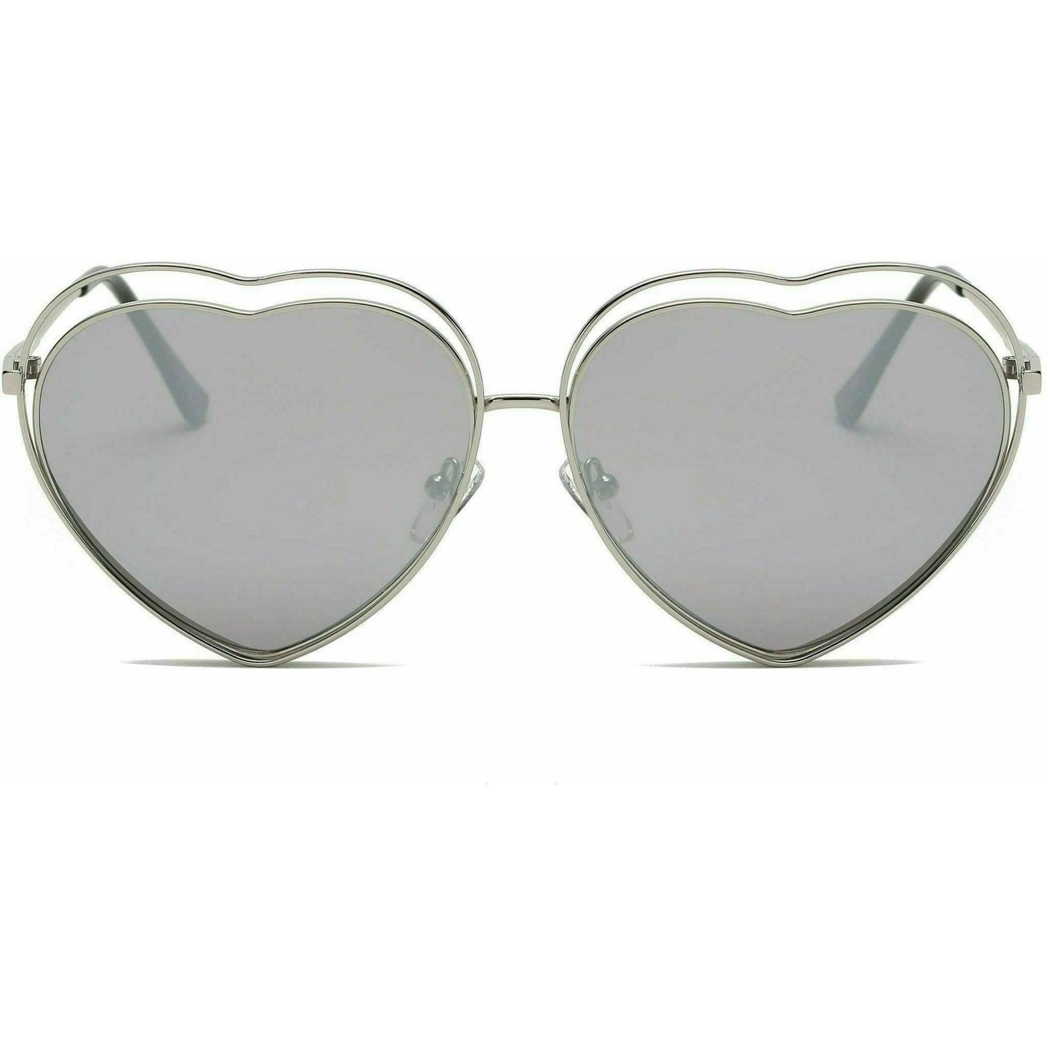 Astrid Metal Funky Hipster Heart Shape Fashion Sunglasses.