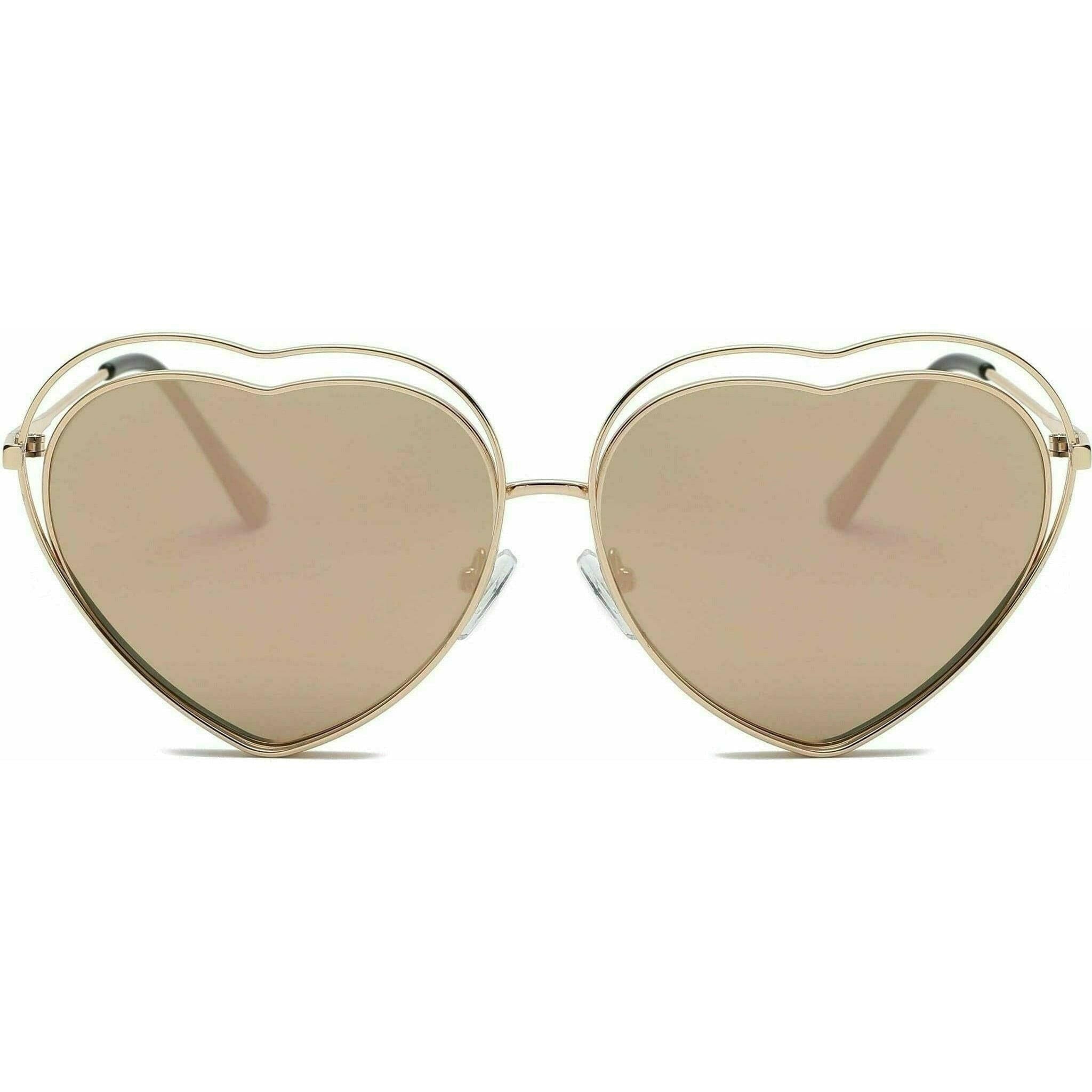 Astrid Metal Funky Hipster Heart Shape Fashion Sunglasses.