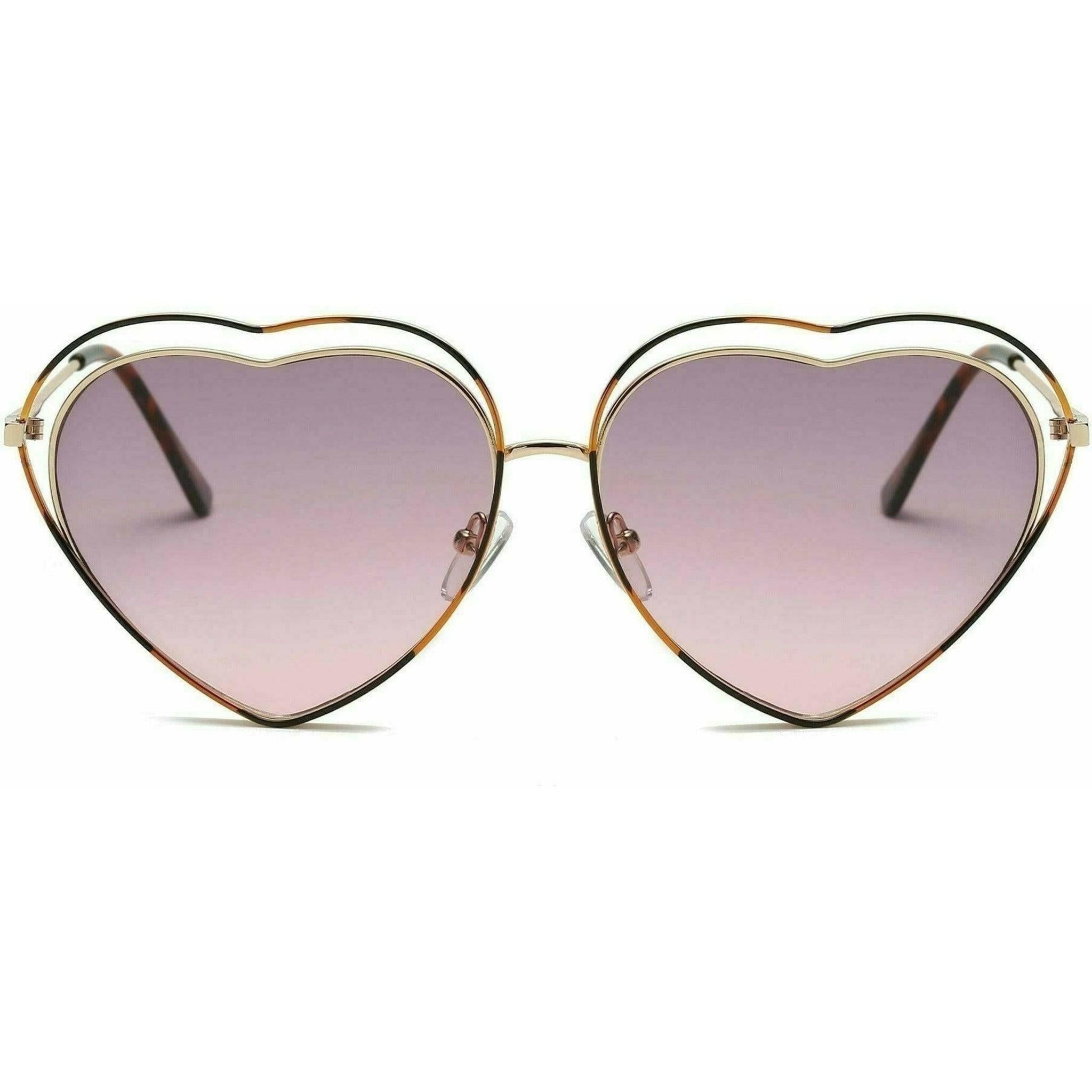 Astrid Metal Funky Hipster Heart Shape Fashion Sunglasses.